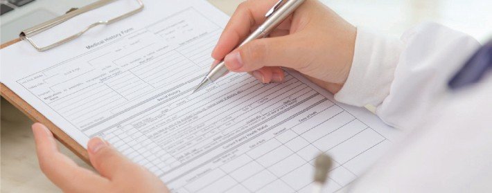Research clipboard and trial paperwork
