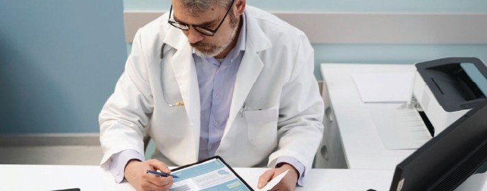 Doctor reviewing neuropathy research findings